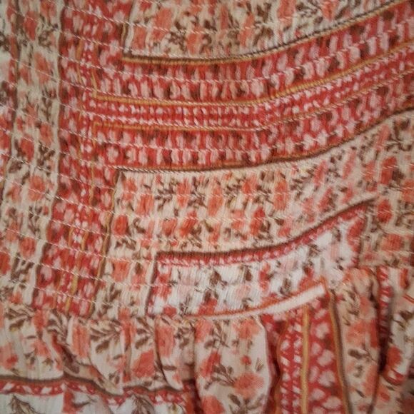 AEO Red and White Patchwork Tiered  Sundress  Size Medium - Picture 3 of 5